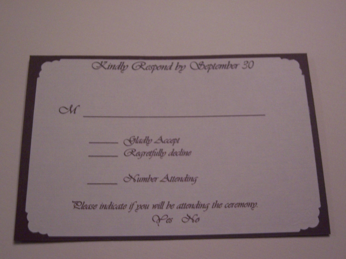 vintage rsvp wedding card wording